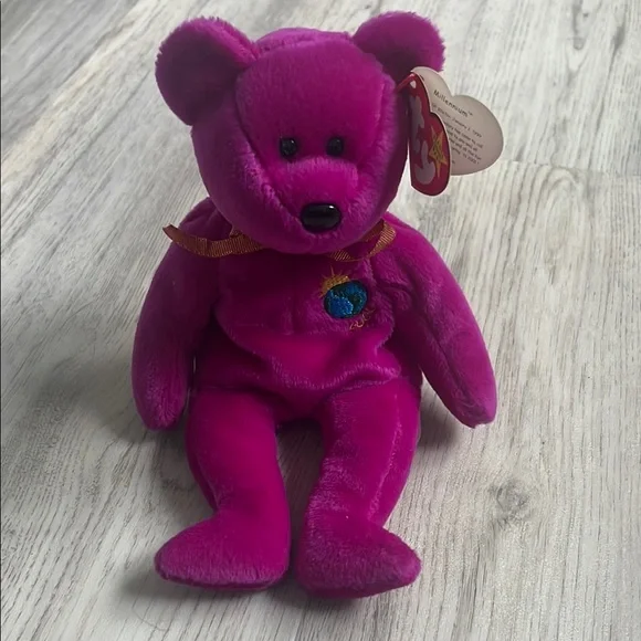 TY Purple Rare Retired 2000 Y2K Millennium Bear NWT - Picture 1 of 5